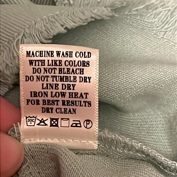 Very J Colorblock Sage Frayed Denim Button Mini Skirt Casual Womens Large - Picture 13 of 15